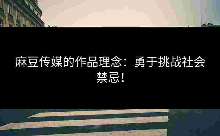 麻豆传媒的作品理念：勇于挑战社会禁忌！