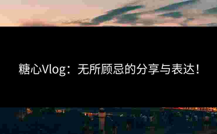 糖心Vlog：无所顾忌的分享与表达！
